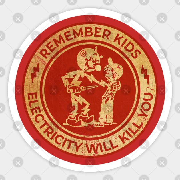 Vintage Remember Kids Red Art Sticker by TEWAXXX99